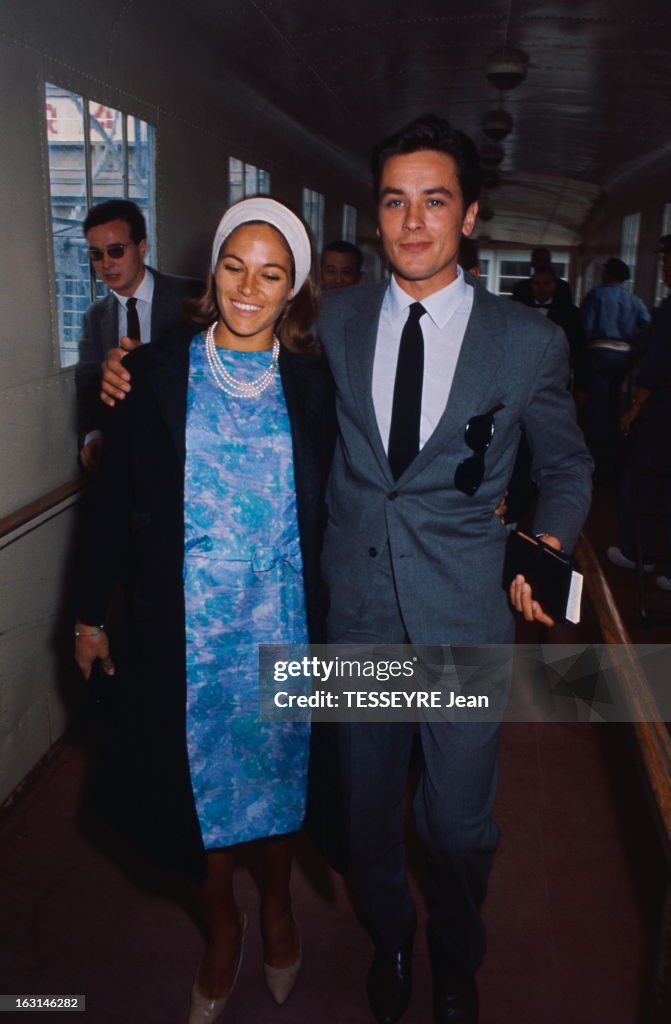 Honeymoon On The France For Alain Delon And Nathalie