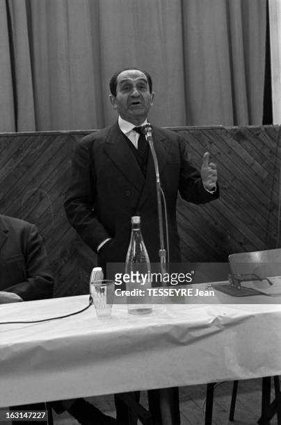 Mendes France Campaign For Election Of March 5Th 1968. En février 1967, l'homme politique, Pierre MENDES FRANCE,pendant sa campagne pour les...