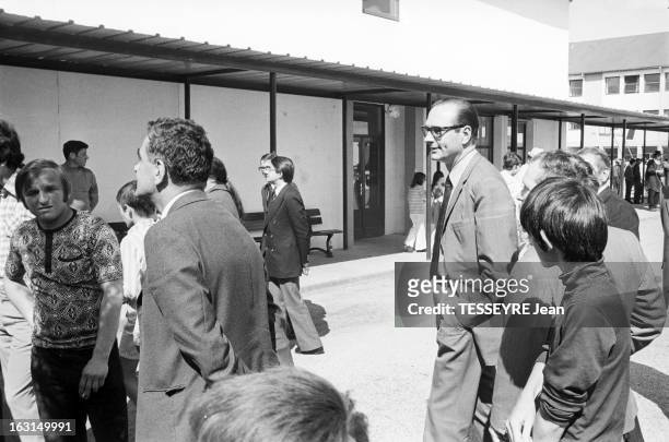 Visitof Prime Minister Jacques Chirac In Correze. France, 24 juin 1974, L'homme d'état Jacques CHIRAC, alors Premier ministre français, est en visite...