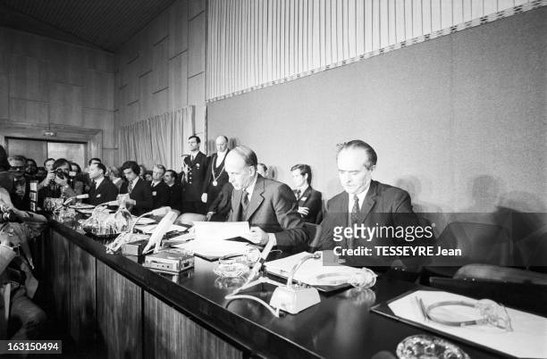 Press Conference Of Valery Giscard D'Estaing. France, Paris, 11 décembre 1974, Le président de la République française Valéry GISCARD D'ESTAING...