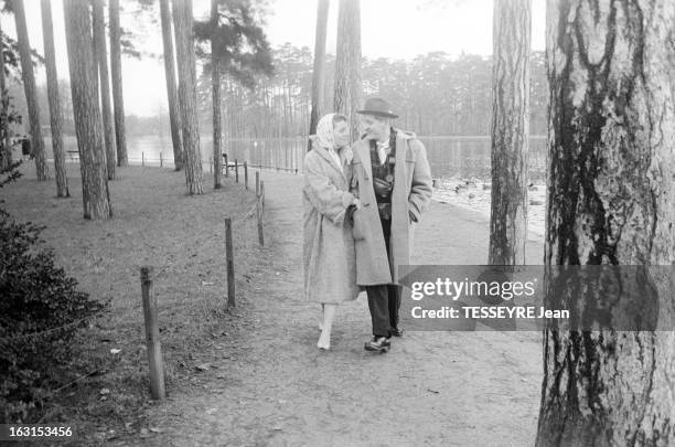 Swedish Actress Ulla Jacobsson In Paris. Avec son mari Hans Rohsmann.