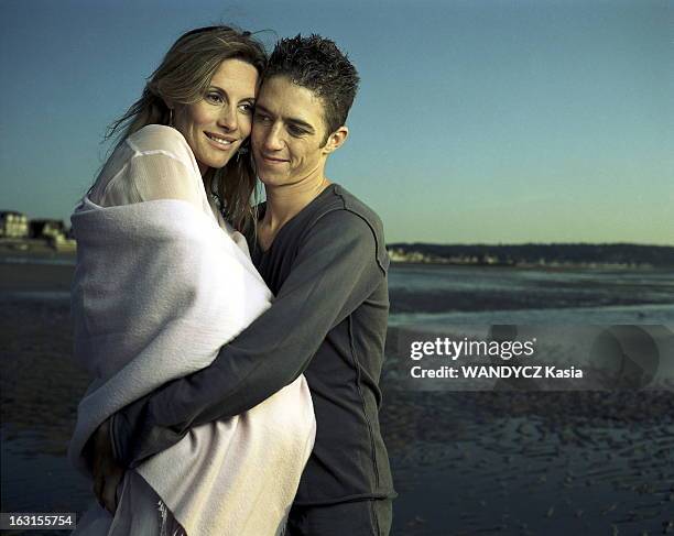 Sophie Thalmann And Christophe Soumillon. Le jockey Christophe SOUMILLON et sa compagne enceinte Sophie THALMANN, ex-miss France, en vacances à...