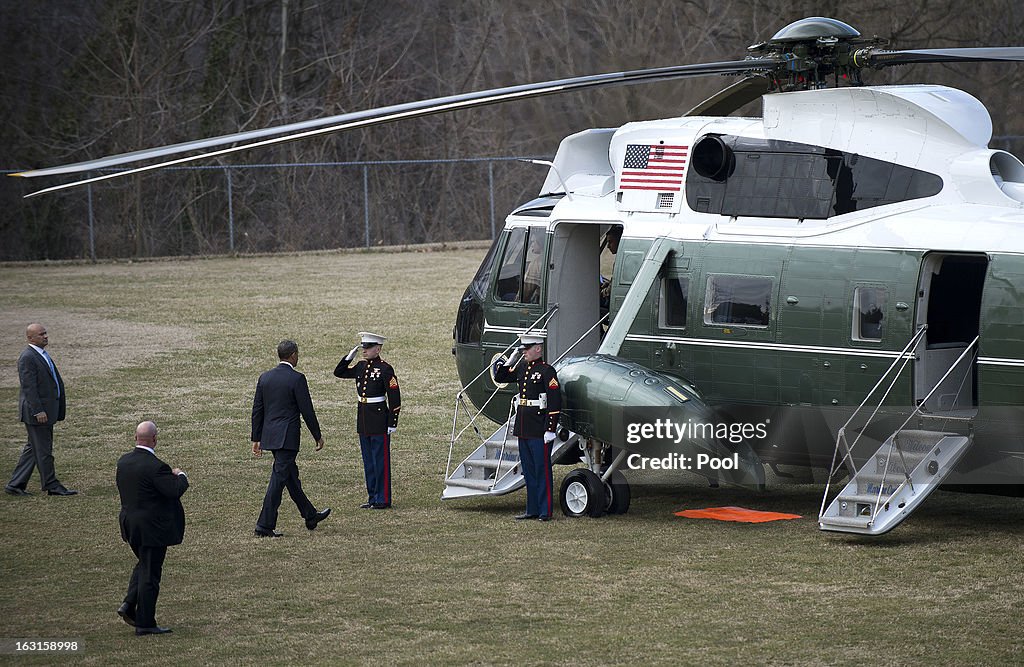 President Obama visits Walter Reed