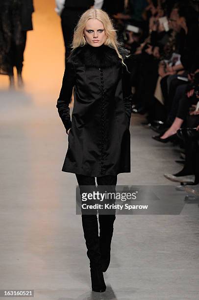 Model walks the runway during the Paul & Joe Fall/Winter 2013/14 Ready-to-Wear show as part of Paris Fashion Week on March 5, 2013 in Paris, France.