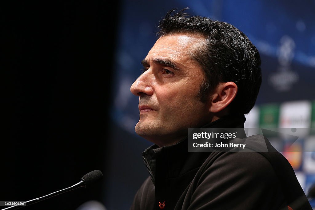 Valencia CF Training and Press Conference - Champions League