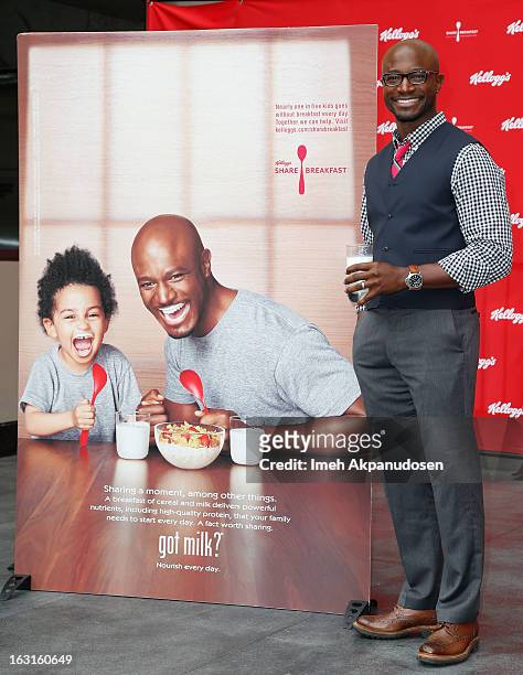Actor Taye Diggs attends the unveiling of the new Milk Mustache 'got milk' ad campaign as part of Kellogg's Share Breakfast program at Hollywood &...