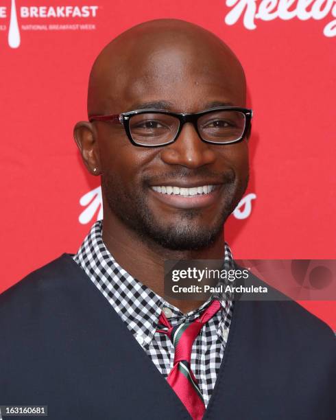 Actor Taye Diggs unveils his first ever Got Milk mustache ad at Hollywood & Highland Courtyard on March 5, 2013 in Hollywood, California.