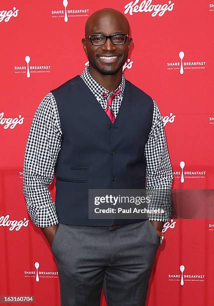 Actor Taye Diggs unveils his first ever Got Milk mustache ad at Hollywood & Highland Courtyard on March 5, 2013 in Hollywood, California.