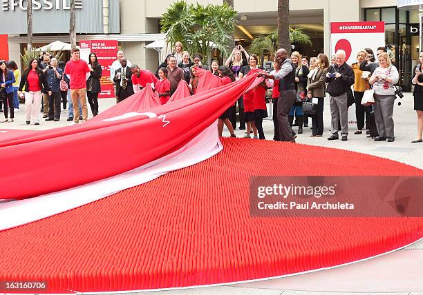 Actor Taye Diggs unveils his first ever Got Milk mustache ad at Hollywood & Highland Courtyard on March 5, 2013 in Hollywood, California.