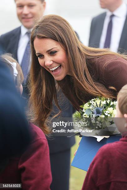 Catherine, Duchess of Cambridge visits The Havelock Academy during her official visit to Grimsby on March 5, 2013 in Grimsby, England. S)