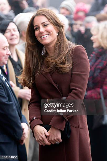 Catherine, Duchess of Cambridge visits The National Fishing Heritage Centre during her official visit to Grimsby on March 5, 2013 in Grimsby, England.