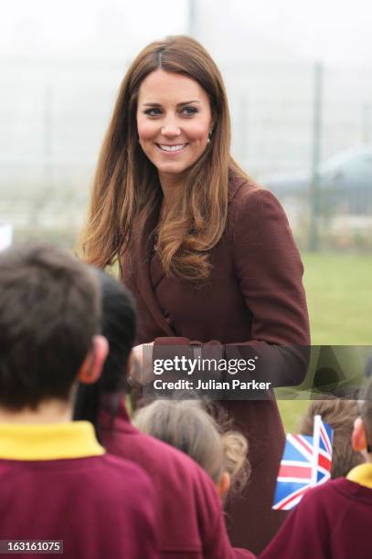 Catherine, Duchess of Cambridge visits The Havelock Academy during her official visit to Grimsby on March 5, 2013 in Grimsby, England. S)