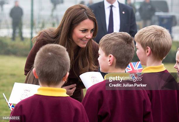 Catherine, Duchess of Cambridge visits The Havelock Academy during her official visit to Grimsby on March 5, 2013 in Grimsby, England.