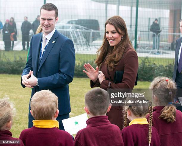 Catherine, Duchess of Cambridge visits The Havelock Academy during her official visit to Grimsby on March 5, 2013 in Grimsby, England.