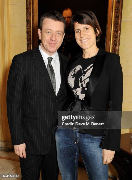 Writer Peter Morgan and wife Lila Schwarzenberg attend an after party following the press night performance of 'The Audience' at One Whitehall Place...