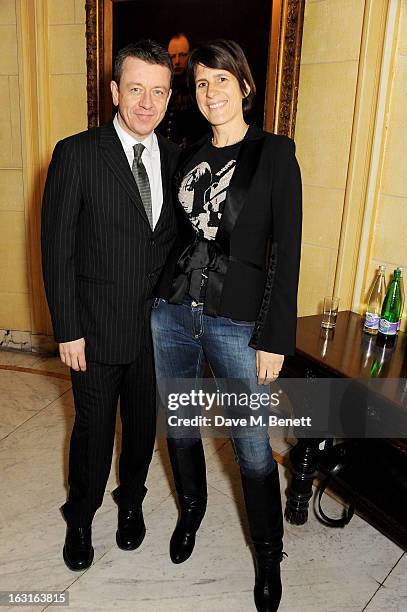 Writer Peter Morgan and wife Lila Schwarzenberg attend an after party following the press night performance of 'The Audience' at One Whitehall Place...