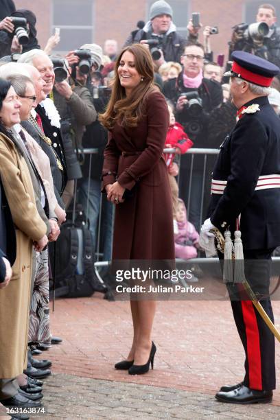 Catherine, Duchess of Cambridge visits The National Fishing Heritage Centre during her official visit to Grimsby on March 5, 2013 in Grimsby, England.