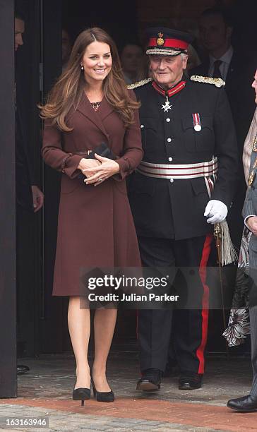 Catherine, Duchess of Cambridge visits The National Fishing Heritage Centre during her official visit to Grimsby on March 5, 2013 in Grimsby, England.