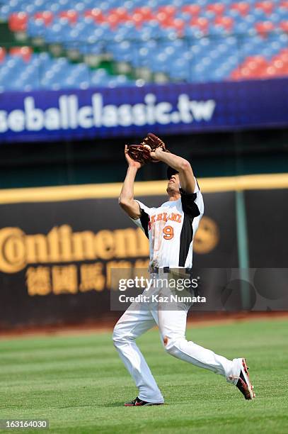 Andrelton Simmons of Team Netherlands catches a pop-up in the top of the first inning during Pool B, Game 5 between Team Australia and Team...