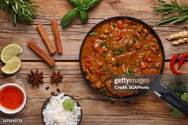 beef curry and basmati rice - pilau rice stock pictures, royalty-free photos & images