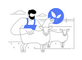 Organic livestock feed isolated cartoon vector illustrations.