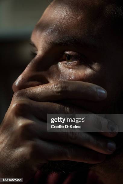 depression - man crying stock pictures, royalty-free photos & images