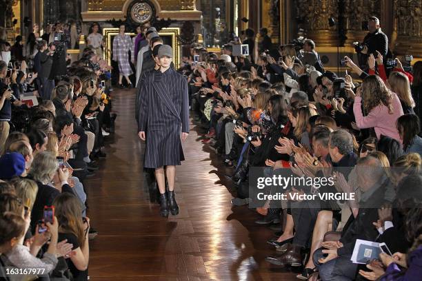 Models walk the runway during Stella McCartney Fall/Winter 2013 Ready-to-Wear show as part of Paris Fashion Week on March 4, 2013 in Paris, France.