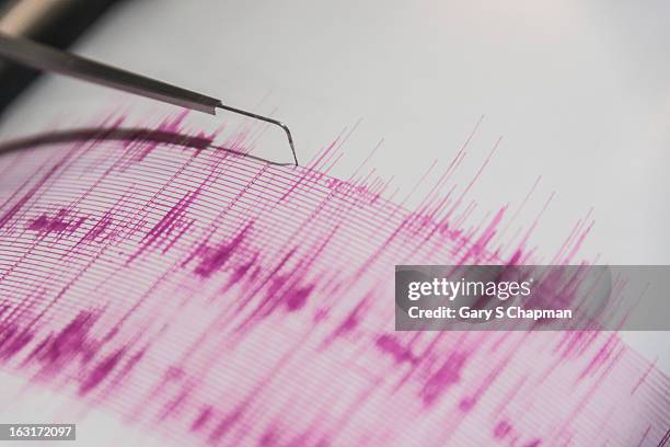seismometer - erdbeben stock-fotos und bilder
