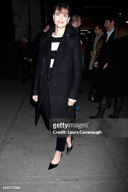 Amanda Peet attends "Talley's Folly" Opening Night at Laura Pels Theatre at the Harold & Miriam Steinberg Center for on March 5, 2013 in New York...