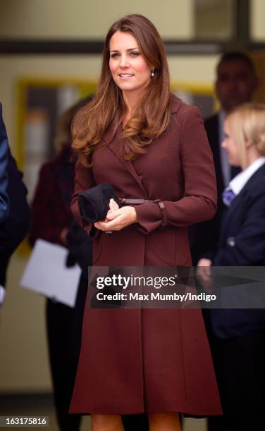 Catherine, Duchess of Cambridge visits Havelock Academy whilst carrying out a day of engagements on March 5, 2013 in Grimsby, England.