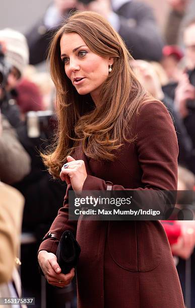 Catherine, Duchess of Cambridge visits the National Fishing Heritage Centre whilst carrying out a day of engagements on March 5, 2013 in Grimsby,...