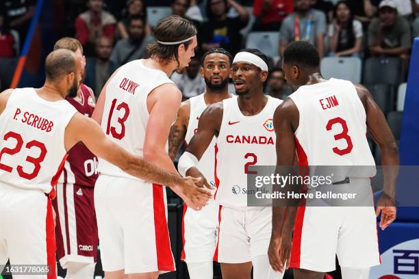 Shaivonte GILGEOUS ALEXANDER of Canada National team during the FIBA World Cup the match between Canada and Latvia on August 29, 2023 in Jakarta,...