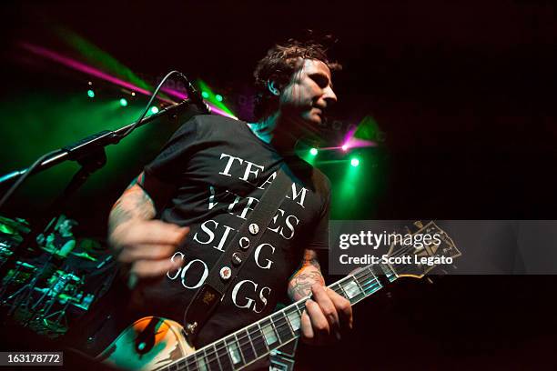 Pete Steinkopf of Bouncing Souls performs in concert at The Filmore on March 3, 2013 in Detroit, Michigan.