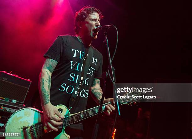 Pete Steinkopf of Bouncing Souls performs in concert at The Filmore on March 3, 2013 in Detroit, Michigan.