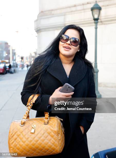 Liza Morales departs New York Supreme court after a custody hearing with ex-boyfriend NBA player Lamar Odom at New York State Supreme Court on March...