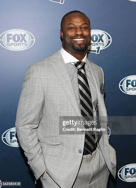 Bart Scott attends the 2013 Fox Sports Media Group Upfront after party at Roseland Ballroom on March 5, 2013 in New York City.