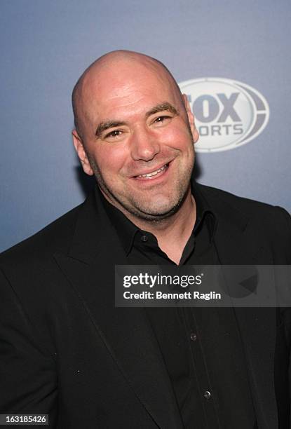 President of the Ultimate Fighting Championship Dana White attends the 2013 Fox Sports Media Group Upfront after party at Roseland Ballroom on March...