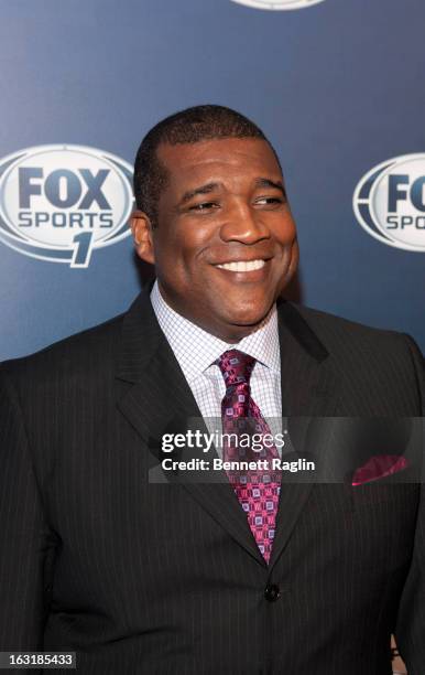 Personality Curt Menefee attends the 2013 Fox Sports Media Group Upfront after party at Roseland Ballroom on March 5, 2013 in New York City.