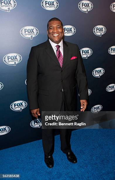 Personality Curt Menefee attends the 2013 Fox Sports Media Group Upfront after party at Roseland Ballroom on March 5, 2013 in New York City.