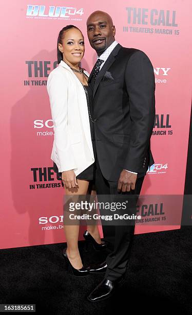 Actor Morris Chestnut and wife Pam Byse arrive at the Los Angeles premiere of "The Call" at ArcLight Hollywood on March 5, 2013 in Hollywood,...