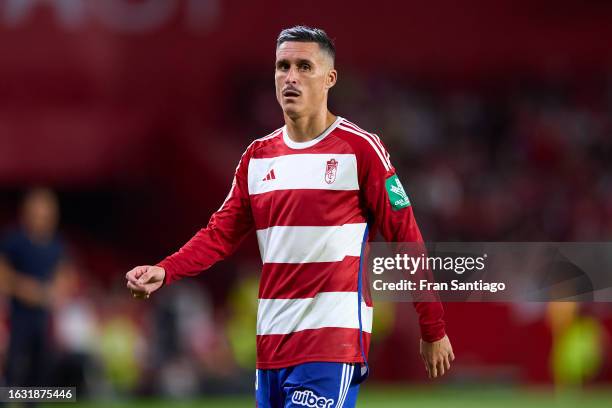 Jose Callejon of Granada CF looks on during the LaLiga EA Sports match between Granada CF and Rayo Vallecano at Estadio Nuevo Los Carmenes on August...