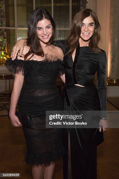 Julia Restoin Roitfeld and Carine Roitfeld attend 'CR Fashion Book Issue 2' - Carine Roitfeld Cocktail as part of Paris Fashion Week at Hotel...