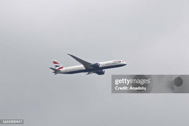 Plane lands off after flights in UK airspace disrupted due to technical glitch in London, United Kingdom on August 29, 2023. A technical issue within...