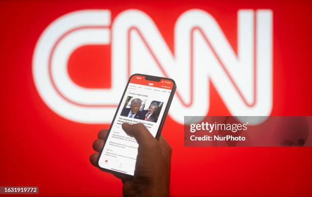 The CNN logo is seen in this illustration photo in Warsaw, Poland on 29 August, 2023.