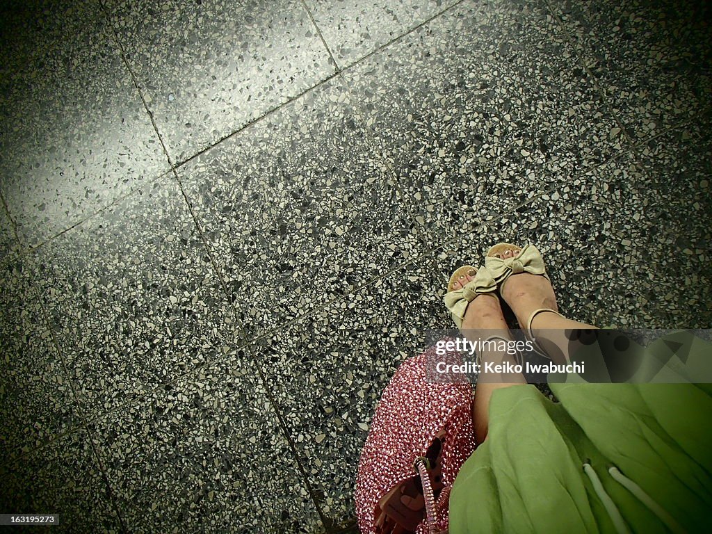 Girl standing on platform