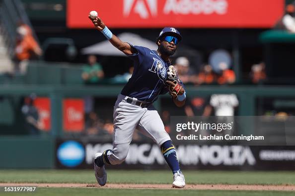 Basabe Rays Osleivis Basabe of the Tampa Bay Rays fields the ball against the San ...