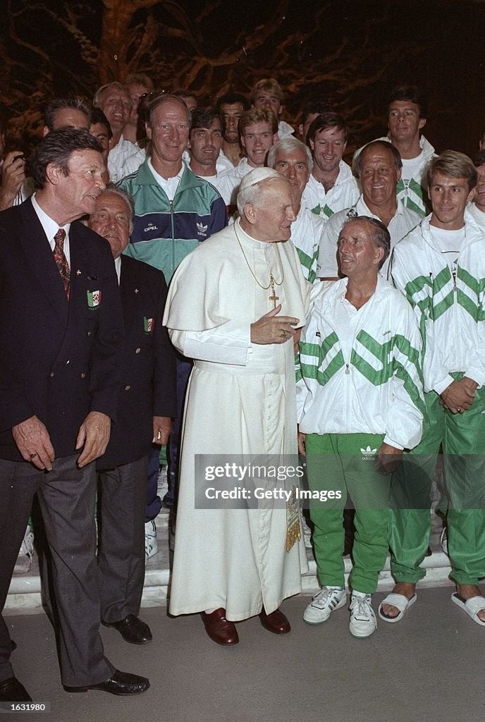 Jack Charlton and Pope John Paul II