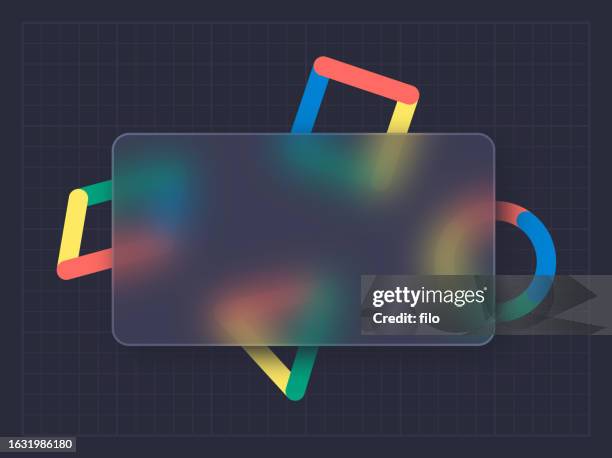 glassmorphism transparent shapes background - ux ui design stock illustrations