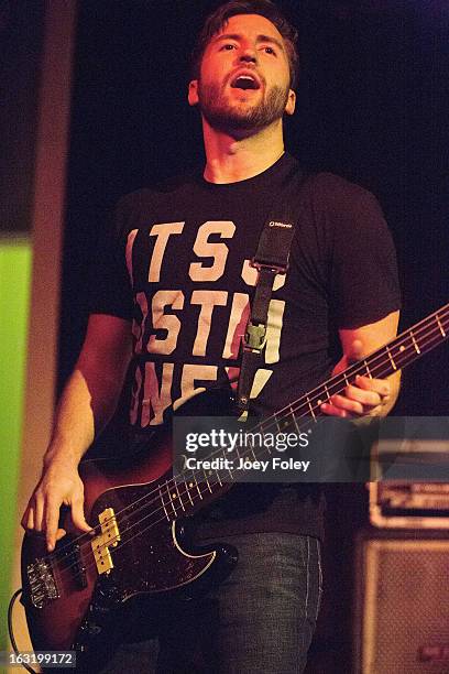 Jon Thompson of The Almost performs in concert at The Irving Theater on March 5, 2013 in Indianapolis, Indiana.