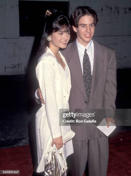 Actress Danica McKellar and friend Matt Schreiber attend the Third Annual Environmental Media Awards on September 27, 1993 at the 20th Century Fox...